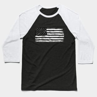 Black and white American flag Baseball T-Shirt